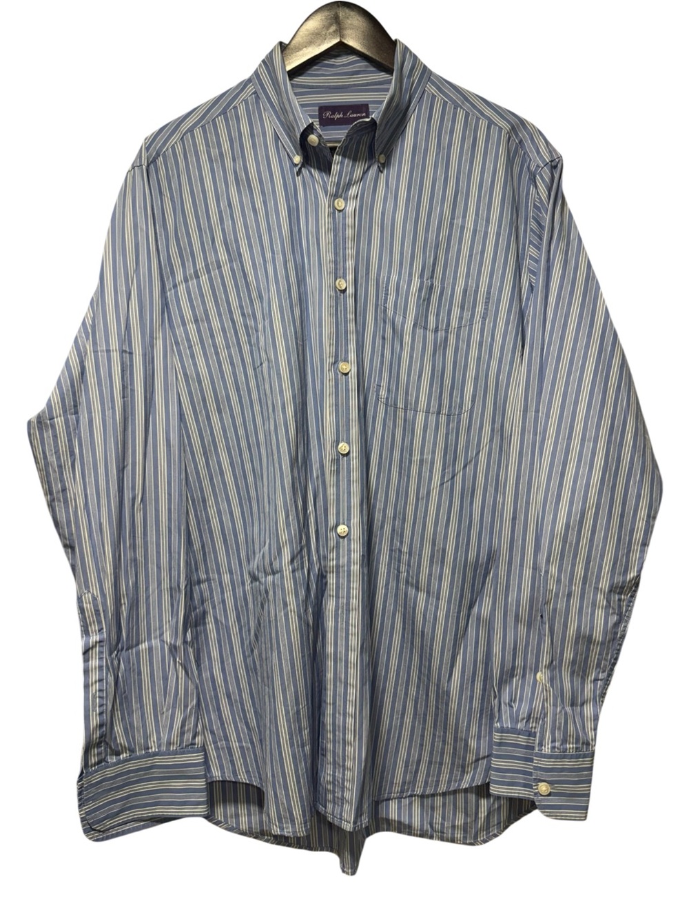 Ralph Lauren Purple Label Blue & White Striped Button-Down Shirt